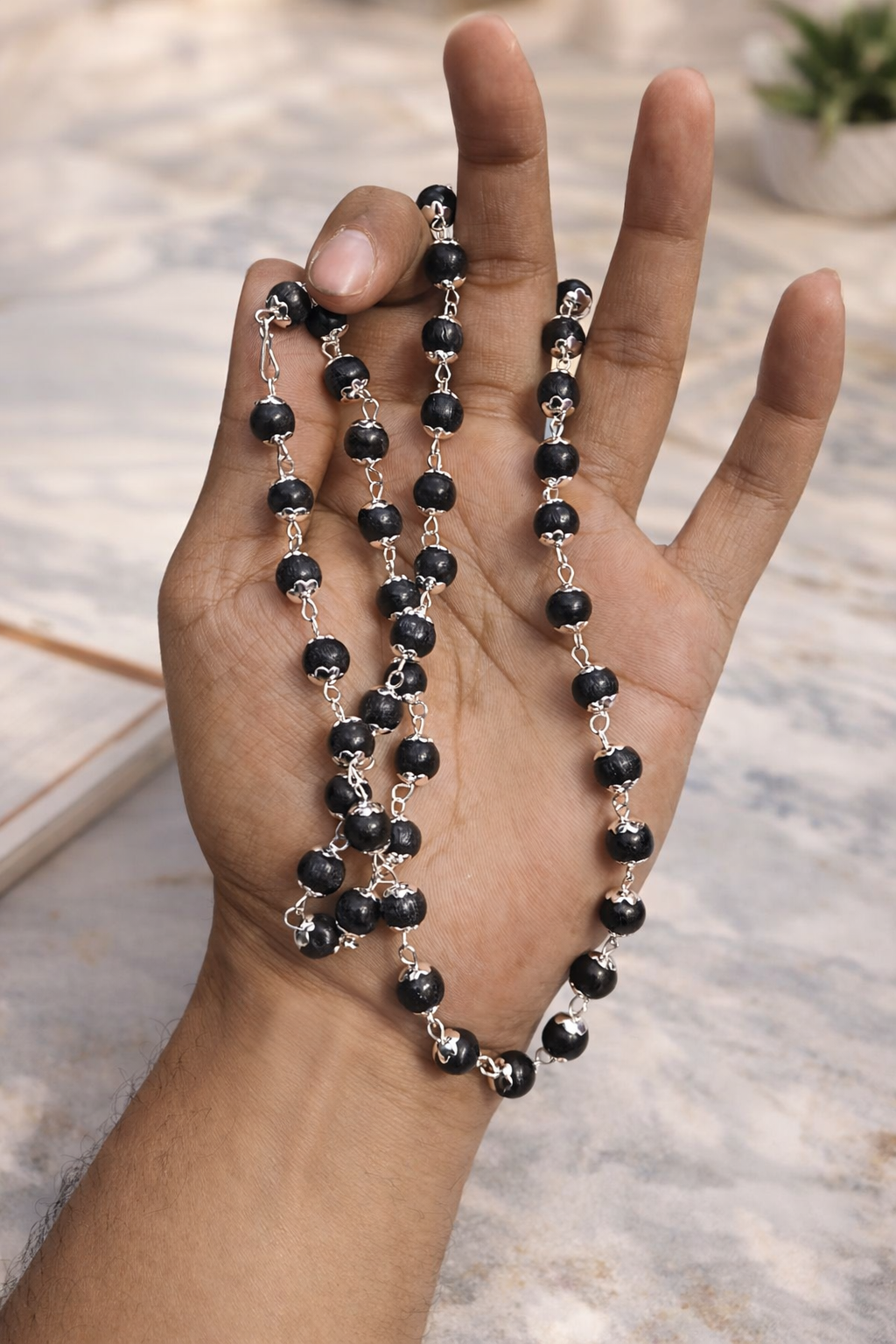 🖤 Karungli Maala – Attract Wealth, Power &amp; Success Naturally With Silver Capping