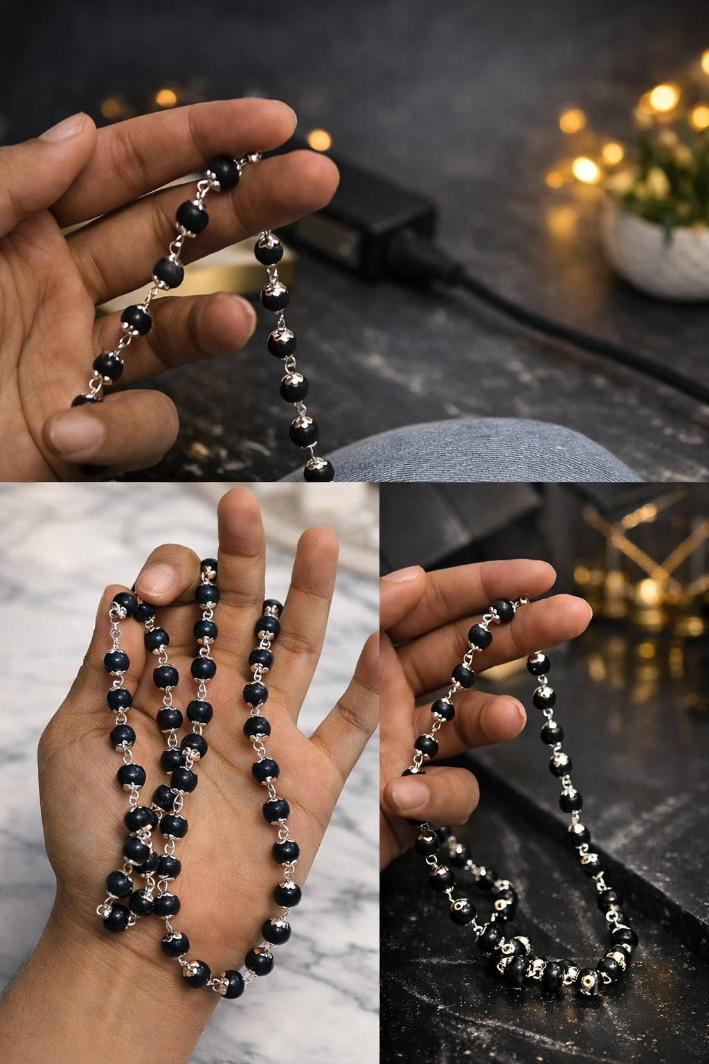 🖤 Karungli Maala – Attract Wealth, Power &amp; Success Naturally With Silver Capping