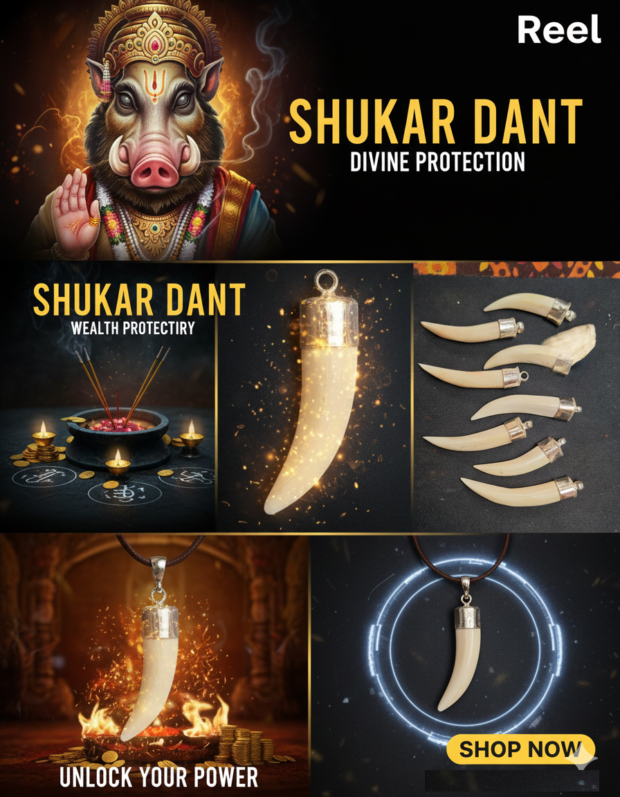 Original Abhimantrit Shukar Dant – Powerful Varaha Kavach for Protection & Victory